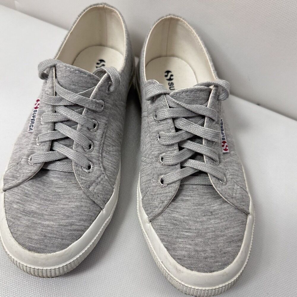 Superga Women's Sneakers Cotu Gray Jersey Knit Casual Tennis Shoes Size 7